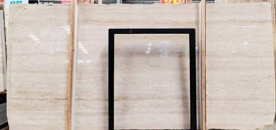 Super White Travertine — Slab