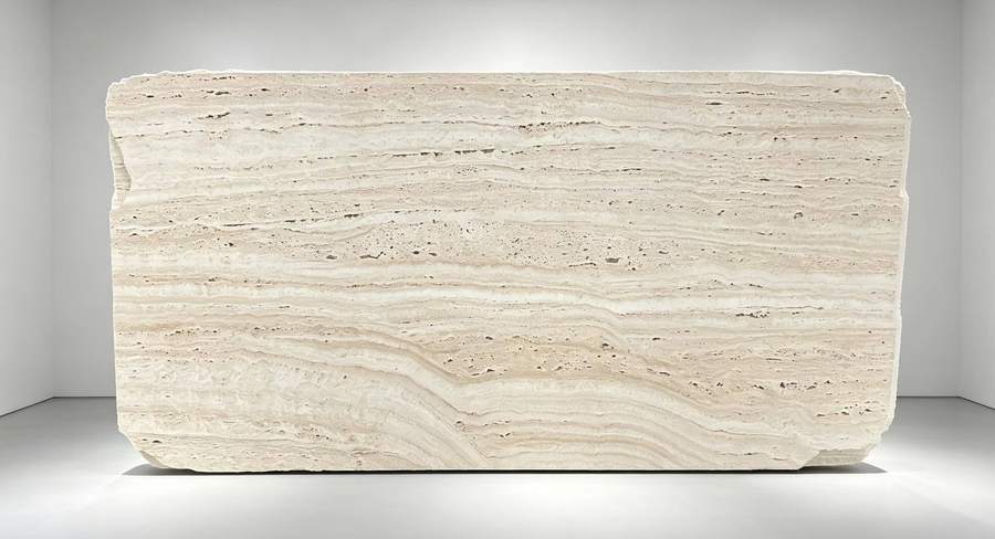 Super White Travertine — Slab